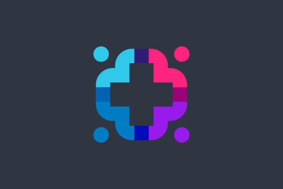A Medical Cross and Four Human Graphics