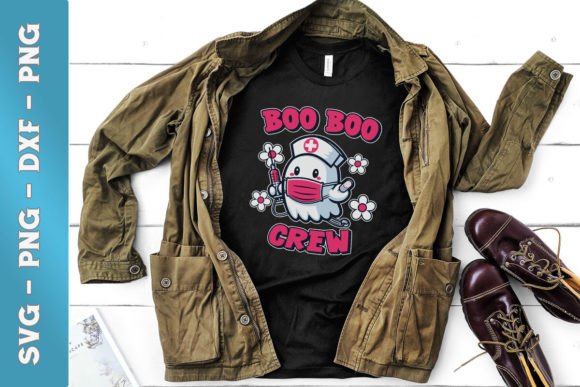 Funny Ghost Boo Boo Crew Nurse SVG: Graphics for Crafts