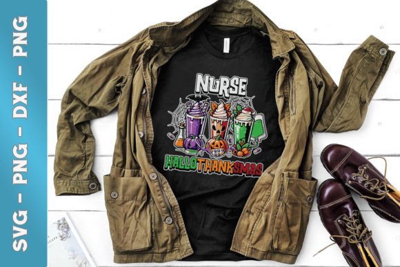 Hallothanksmas Coffee Nurse SVG: Crafts & Graphics
