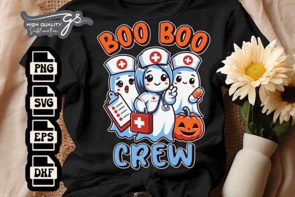 Halloween Boo Boo Crew Ghost Nurse SVG for Crafts & Graphics