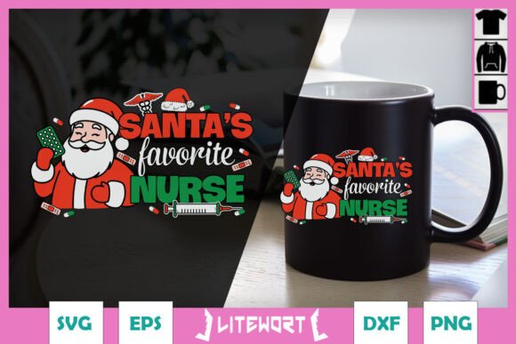 Happy Santas Favorite Nurse SVG: Crafts & Graphics
