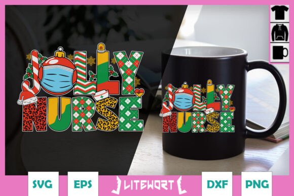 Jolly Nurse Santa SVG: Festive Graphics for Crafts