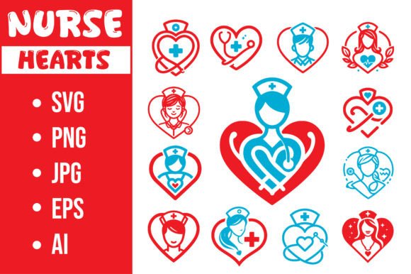 Nurse SVG Bundle Hearts: Graphics for Crafts