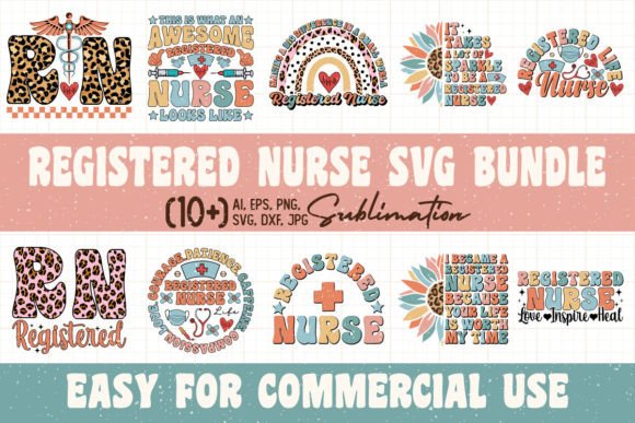 Registered Nurse SVG PNG Bundle for Graphics and Crafts